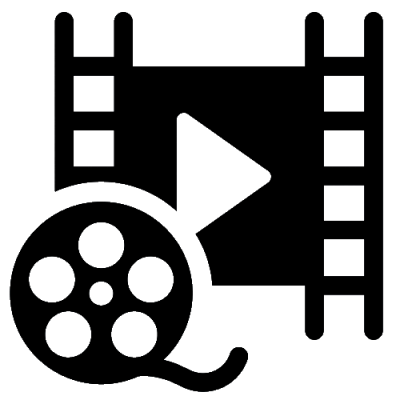 Icono de cine de color negro